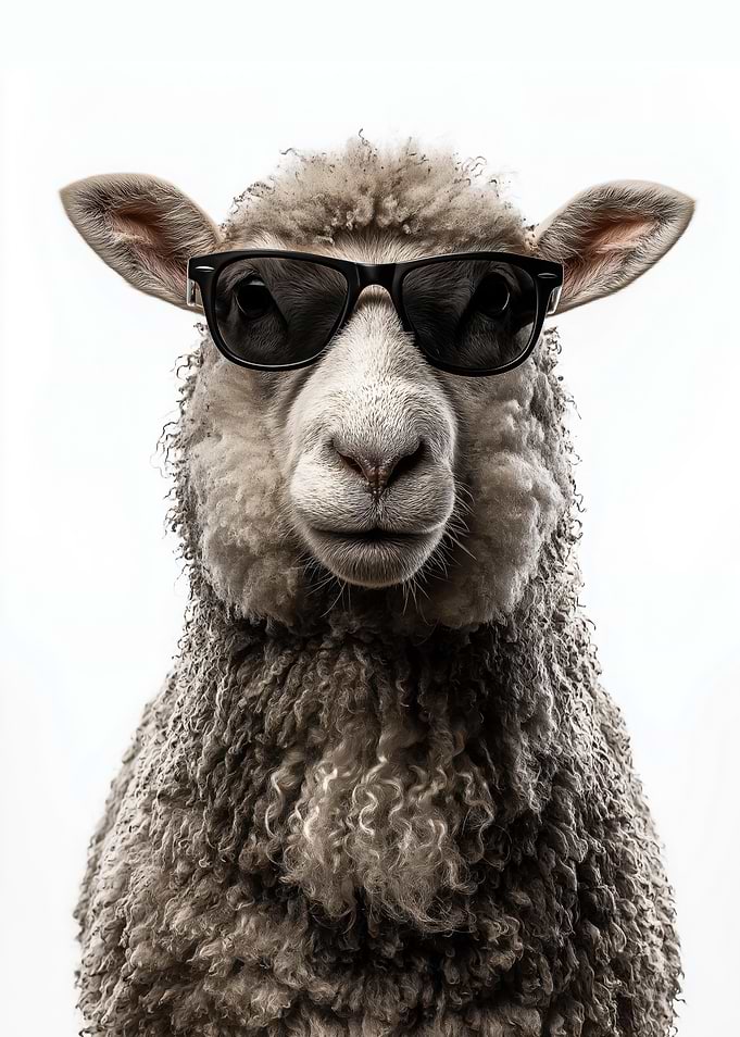 Cool Sheep with Sunglasses Portrait