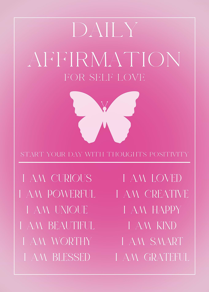 Daily Affirmation for Self Love Poster