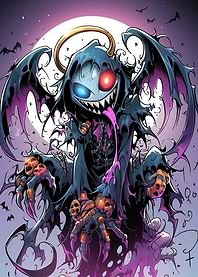 Cartoon Grim Reaper with Halo