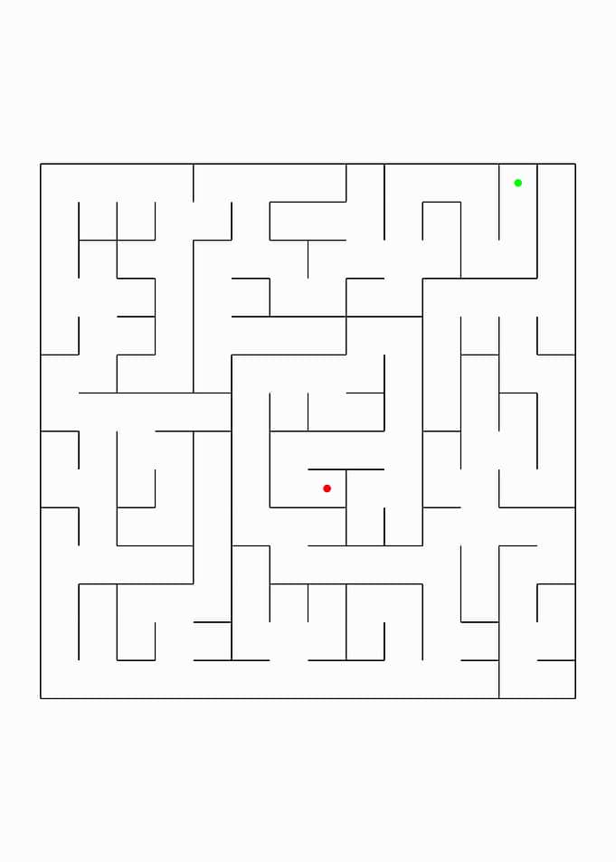 Square Maze with Start and End Points