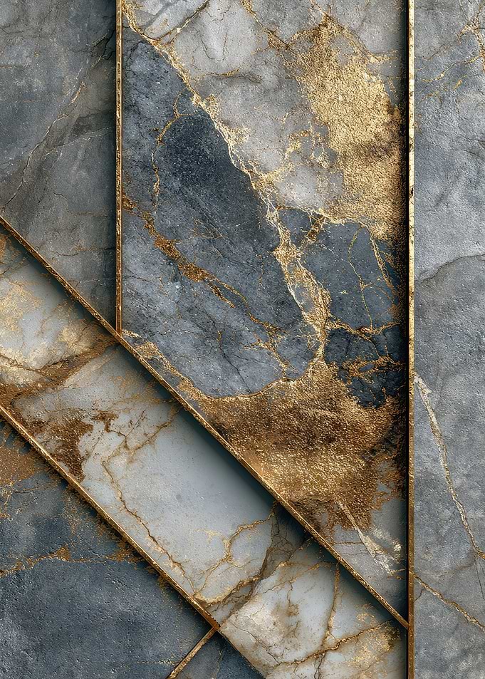 Abstract Marble with Gold Accents