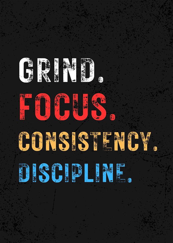 Grind, Focus, Consistency, Discipline