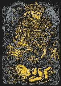 Crowned Skull with Baby and Rams