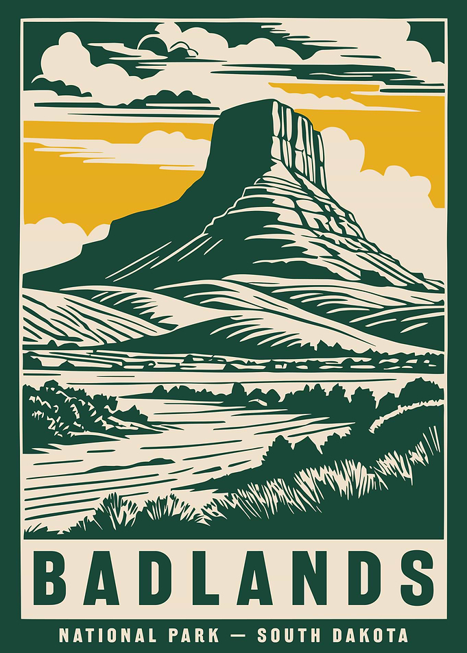 Badlands National Park South Dakota Poster