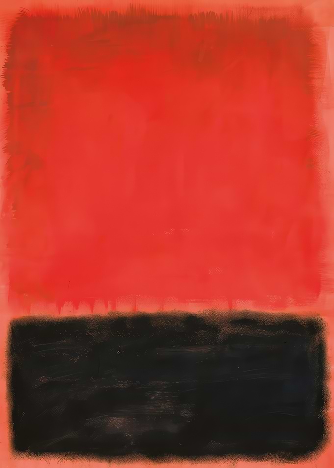Abstract Red and Black Color Field