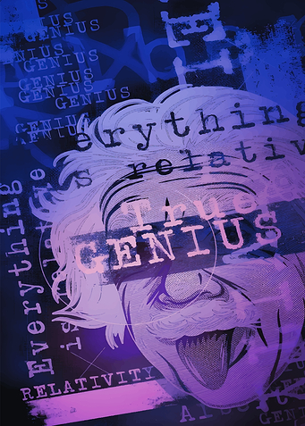 Albert Einstein True Genius Portrait