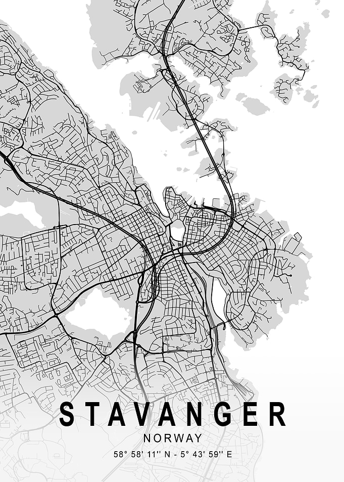 Stavanger Light City Map