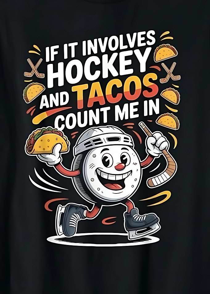 Hockey and Tacos Cartoon Design