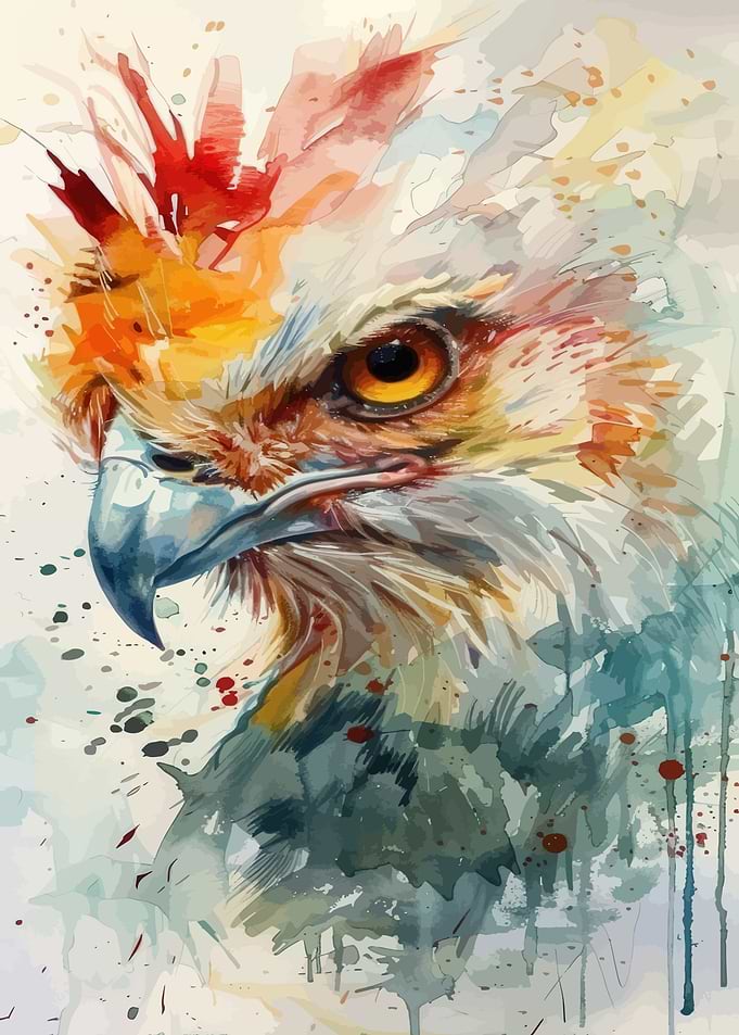 Watercolor Eagle Portrait