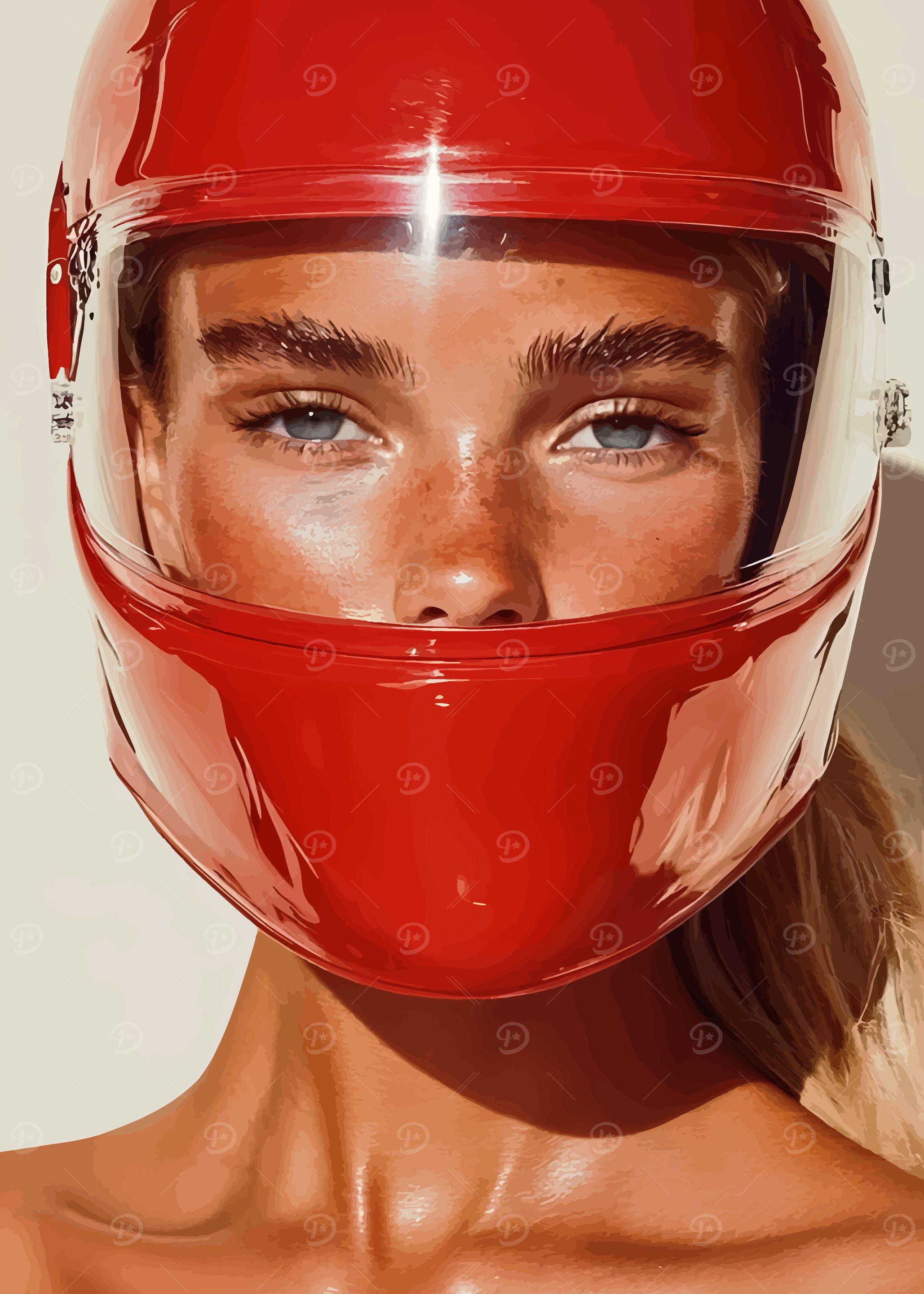 Red Helmet Portrait