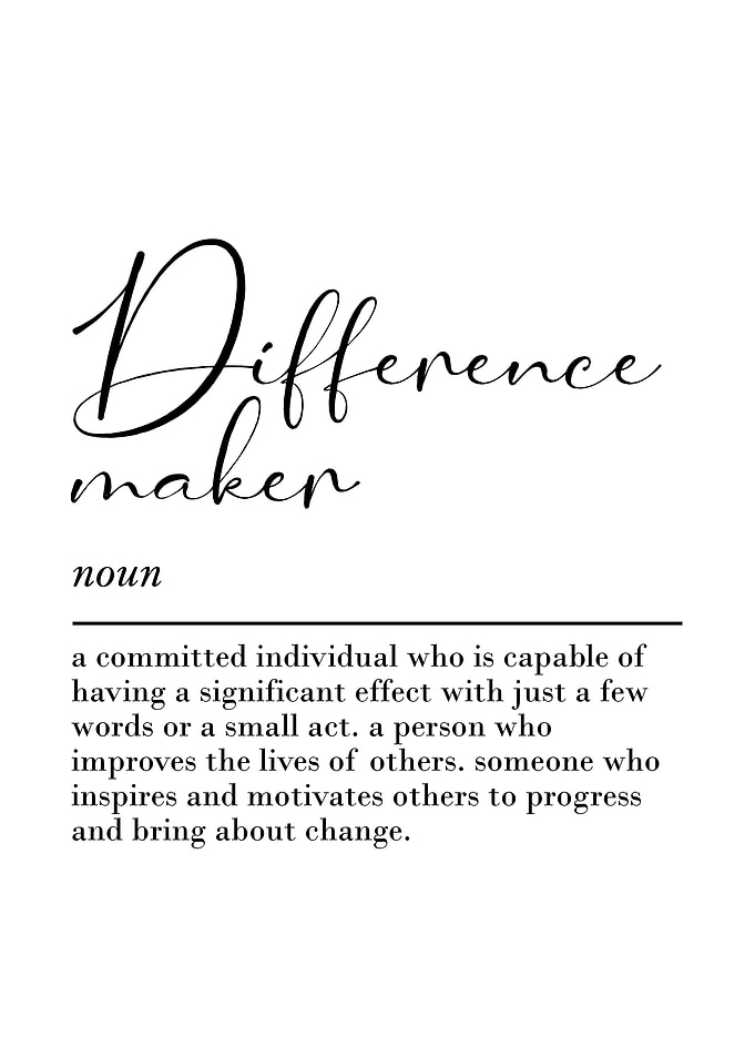Difference Maker Definition Motivational Office Wall Art