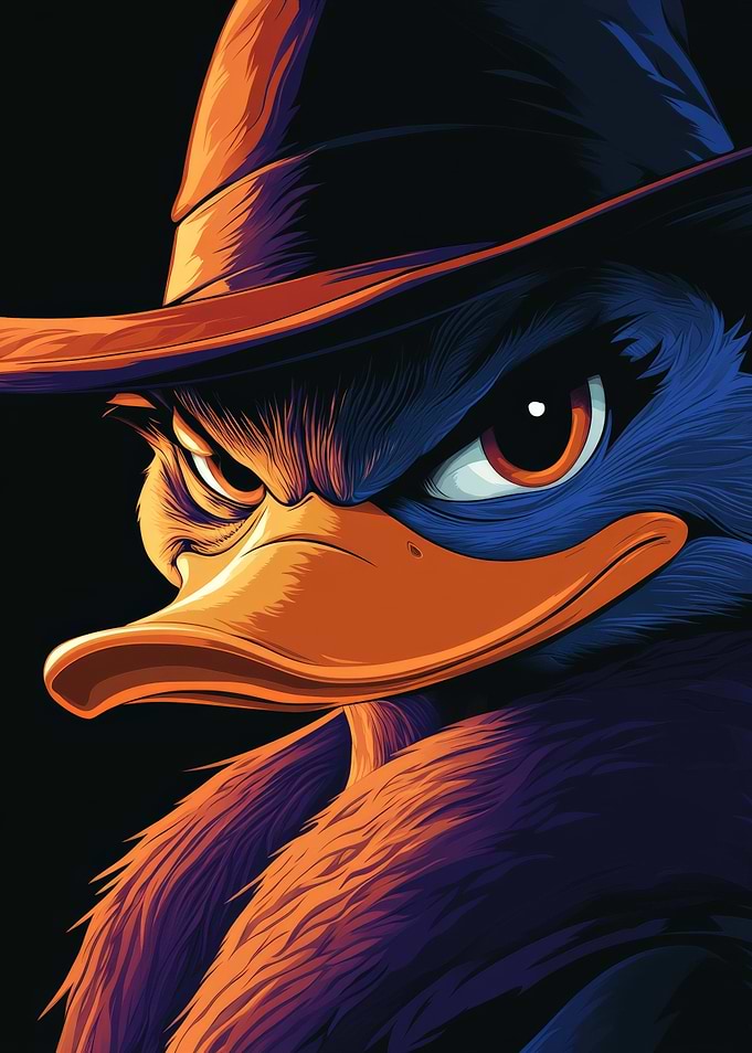 Sinister Duck Cartoon Character Portrait