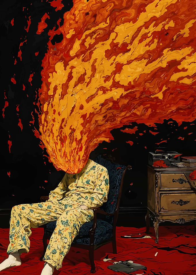 Flaming Head Portrait