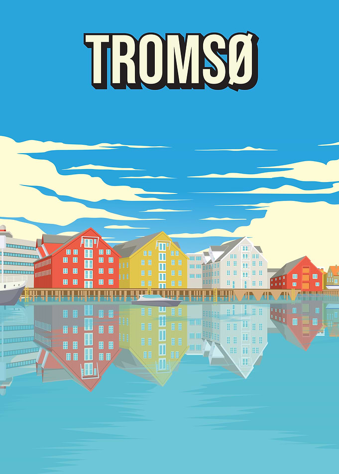 Tromsø Norway Vintage Tromso Travel Poster