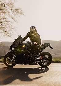 Motorcycle Rider on Road
