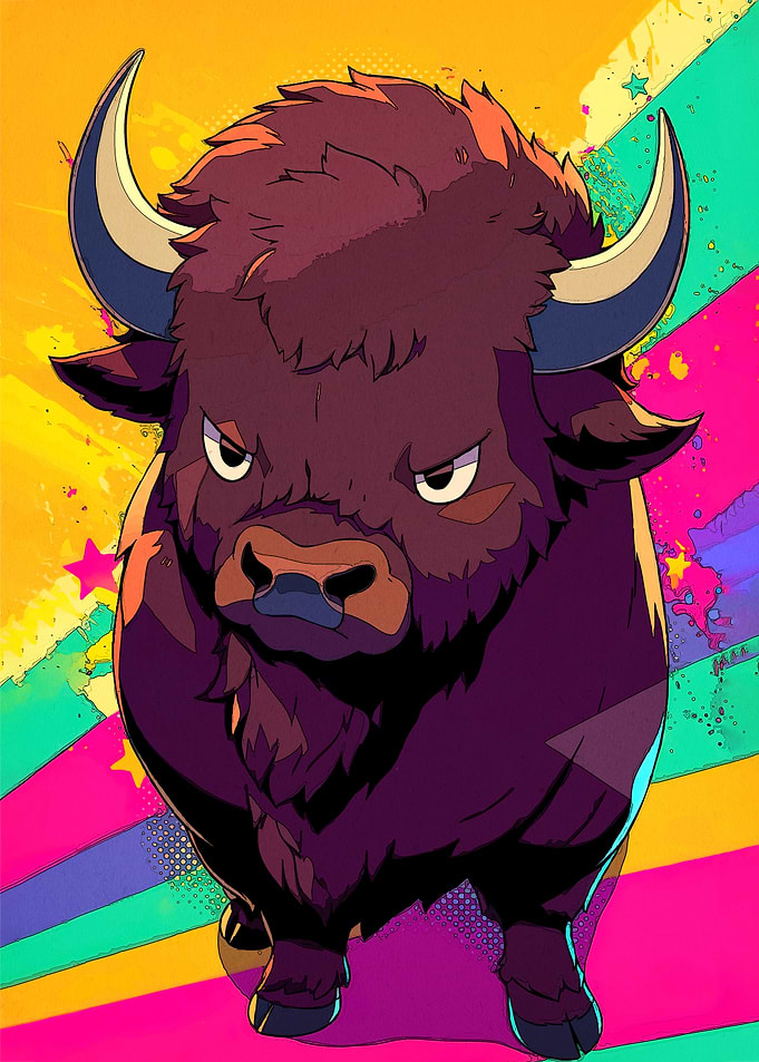 Cartoon Buffalo Colorful