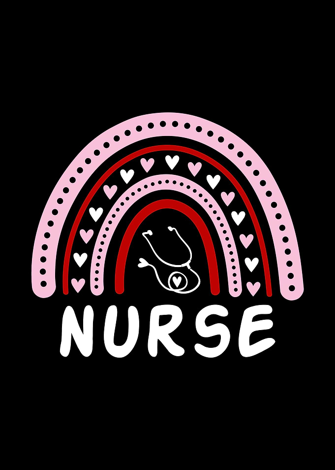 Nurse Rainbow Stethoscope Graphic