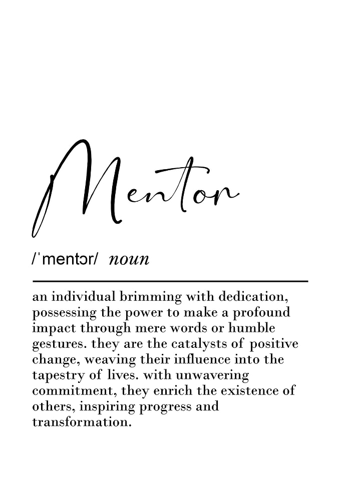 Mentor Definition Poster Inspirational Office Wall Art for Educators & Leaders