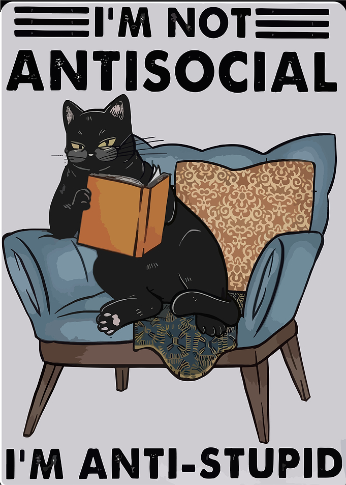 Antisocial Cat Reading Book