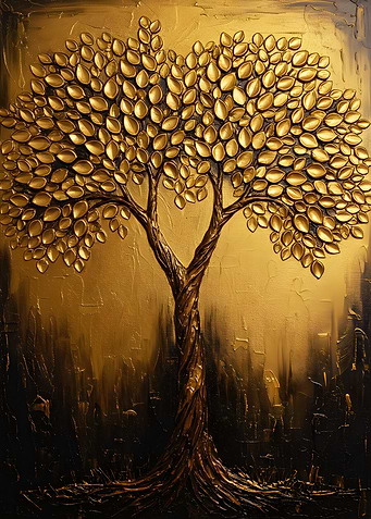 Golden Tree of Life Painting