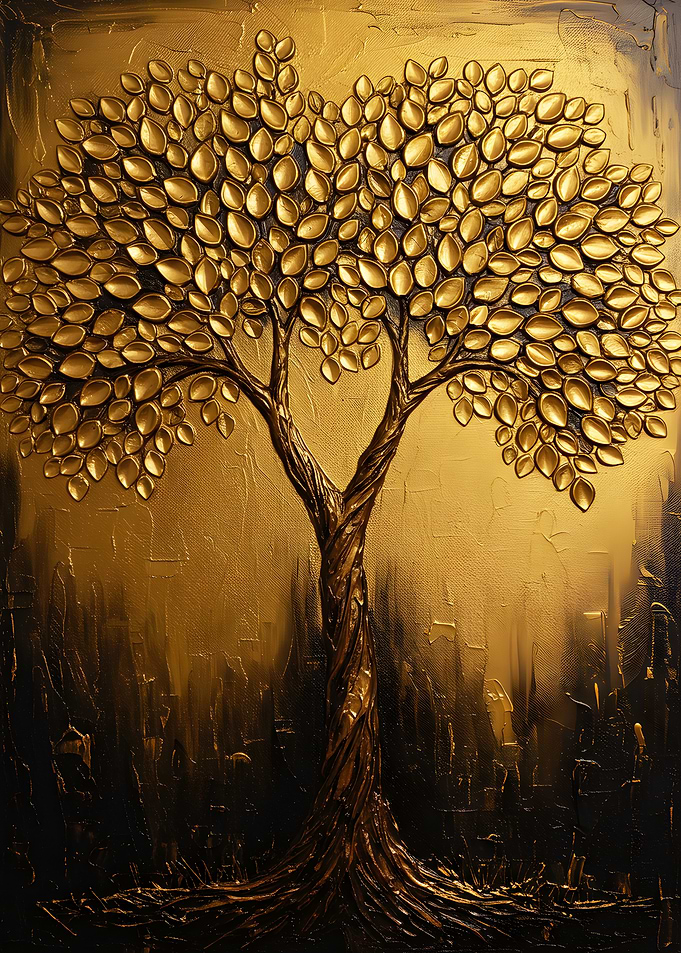 Golden Tree of Life Painting