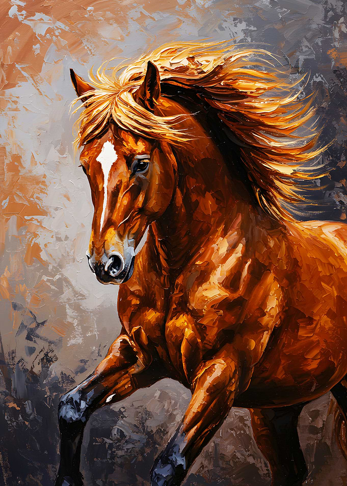 Running Horse Oil Painting