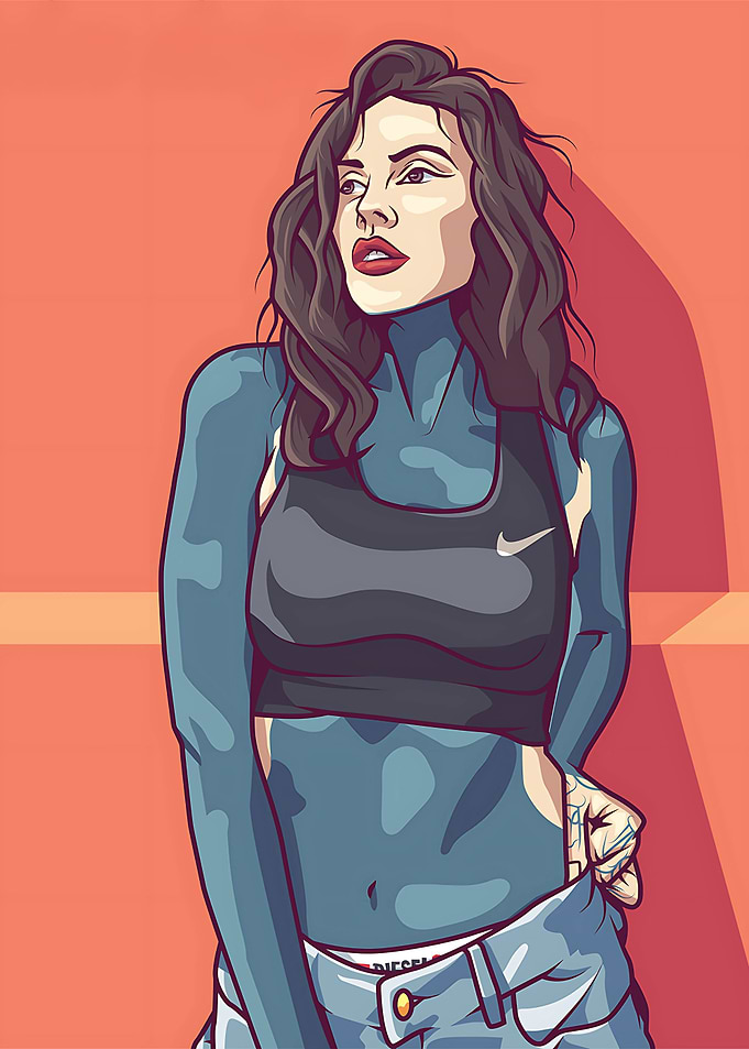Woman in Sportswear Digital Art