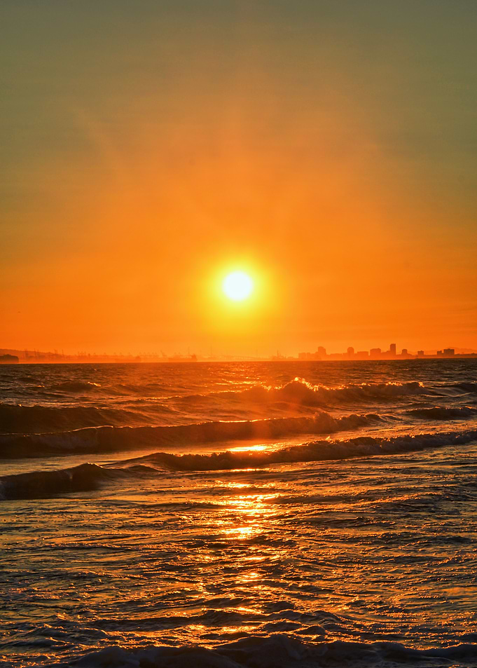 Golden Sunset Over the Ocean