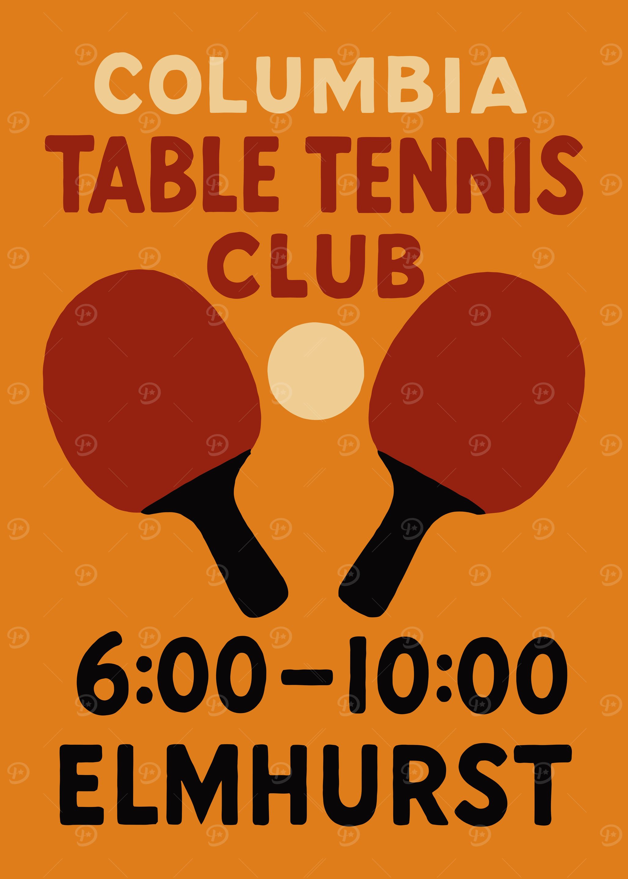 Columbia Table Tennis Club Poster