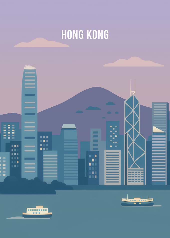 Hong Kong Cityscape Illustration