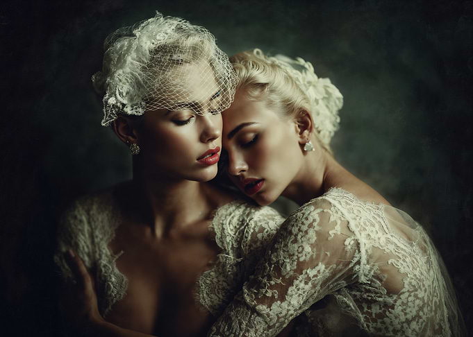 Two Women in Lace
