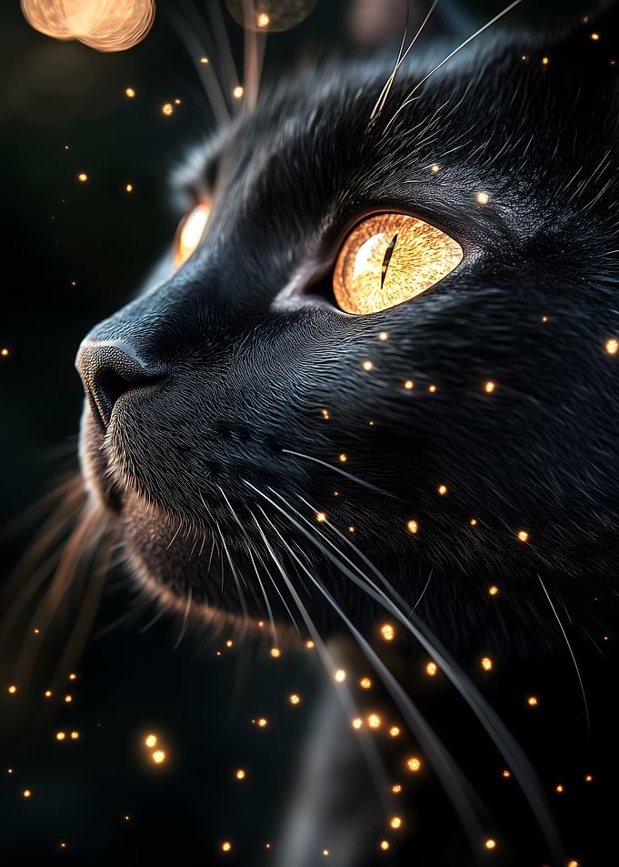 Black Cat with Golden Eyes