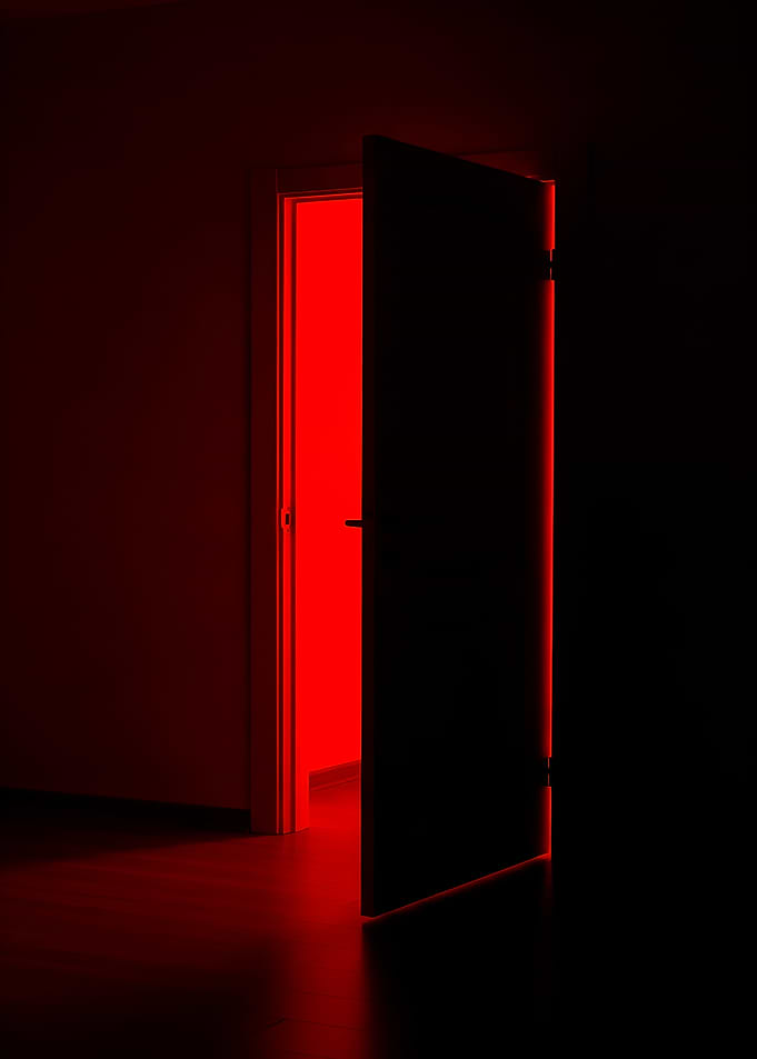 Open Door with Red Light