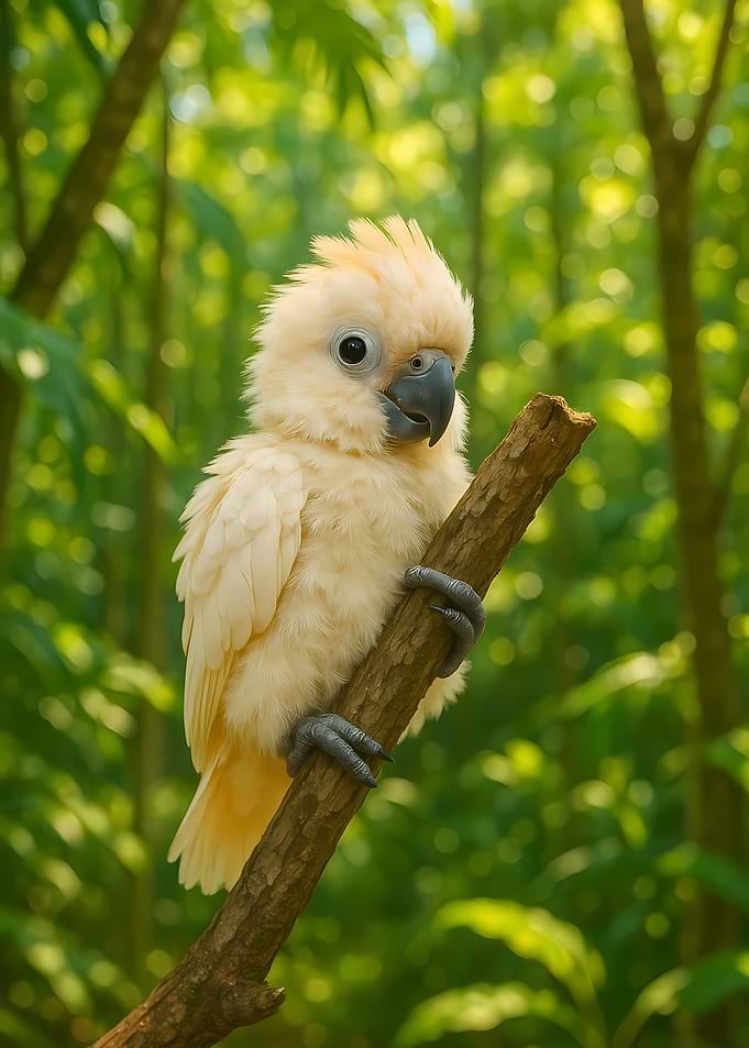 Cute Cockatoo Perched on Branch