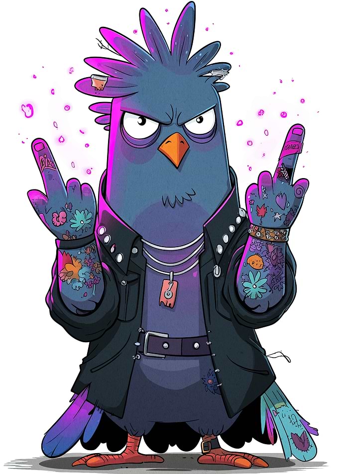 Punk Pigeon with Attitude
