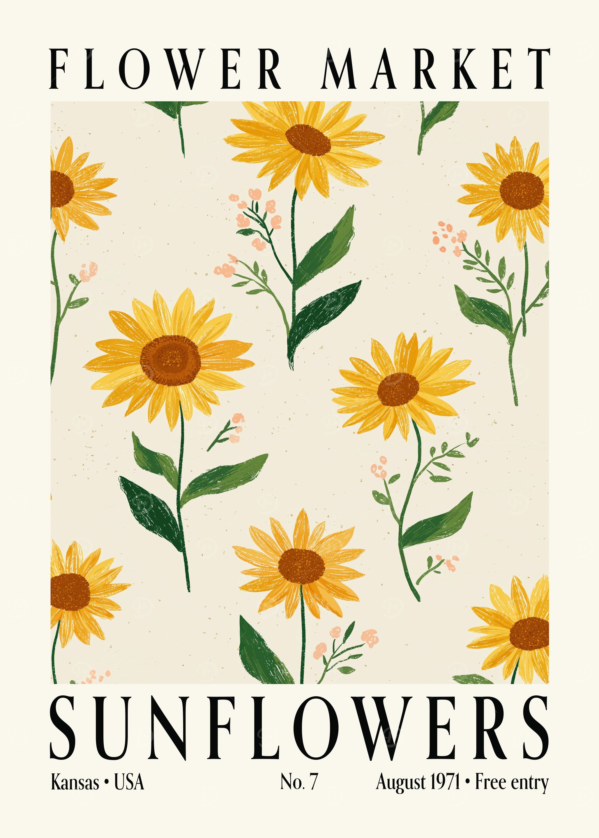 Flower Market Sunflowers Kansas USA