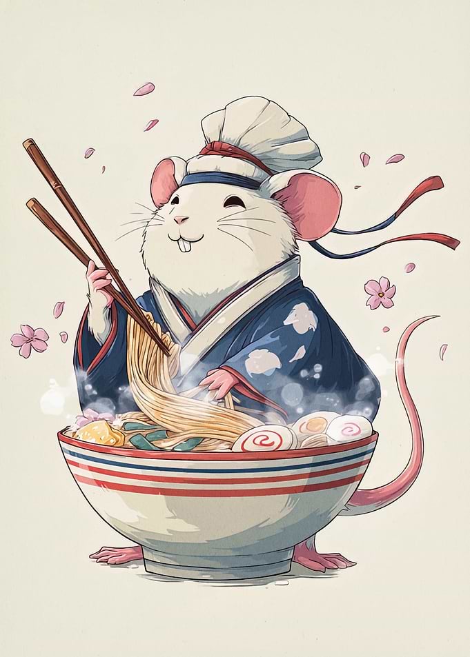 Mouse Chef with Ramen Bowl