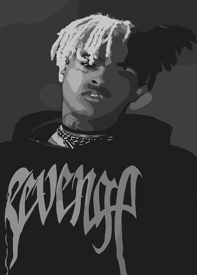XXXTentacion Portrait in Grayscale