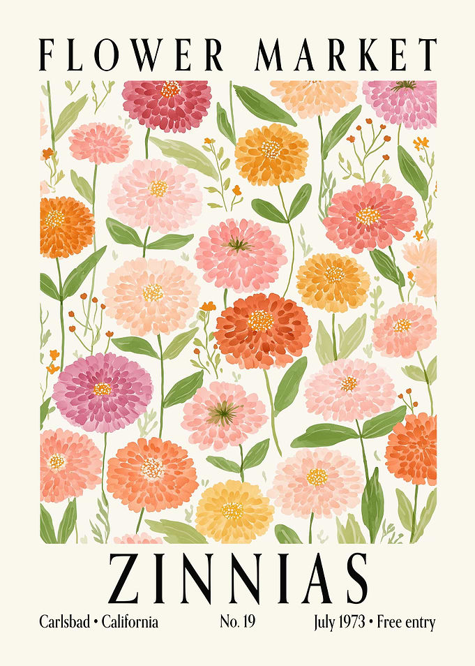 Flower Market Zinnias California