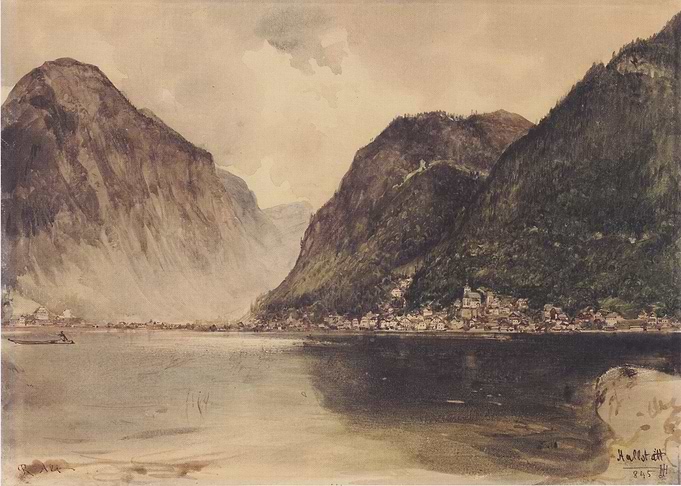 Hallstatt Austria Watercolor Painting