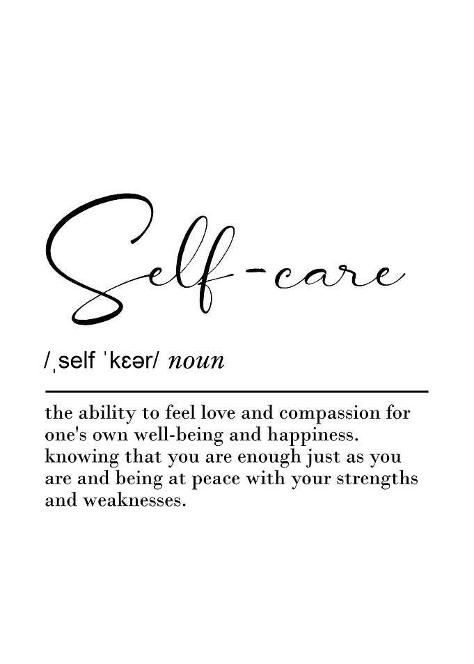 Self-Care Definition Poster Inspirational Wall Art for Office & Home