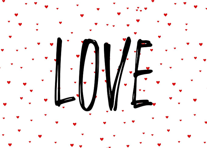 Love with Hearts | Minimal Valentine's Wall Art