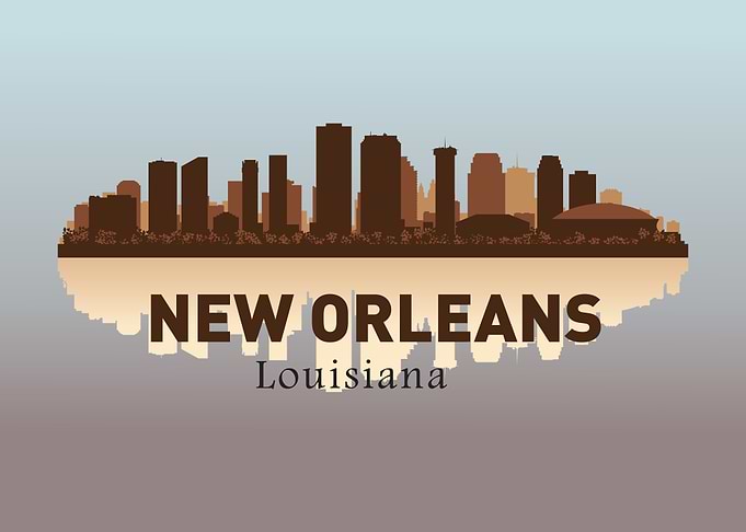New Orleans Skyline Silhouette