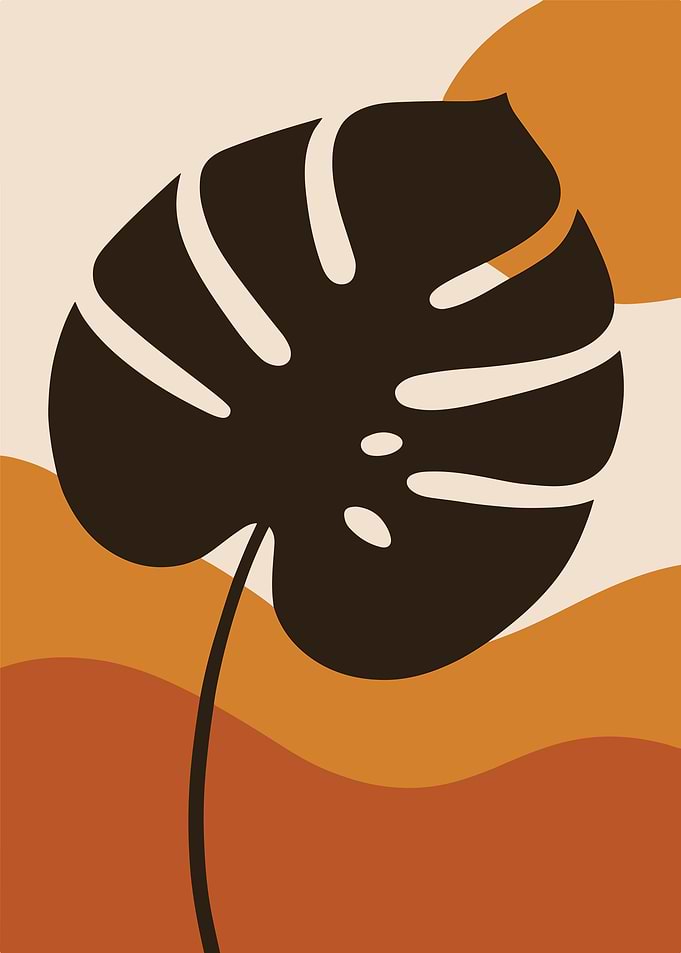 Minimalist Monstera Leaf Art Print