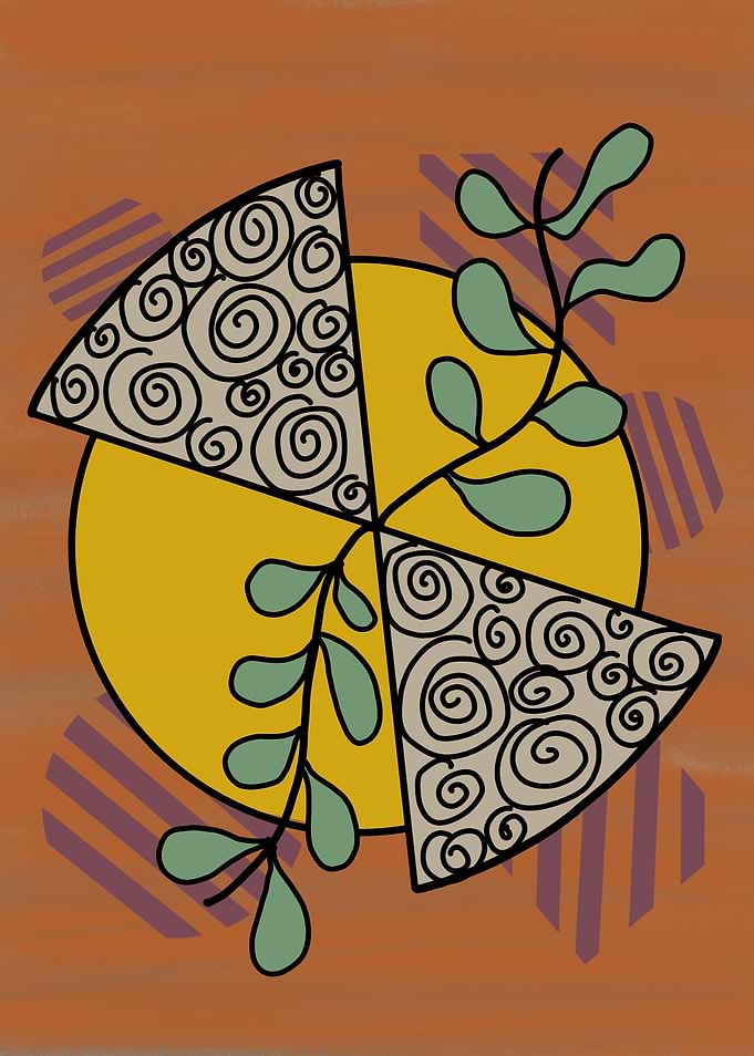 Boho Abstract Geometric Floral Art