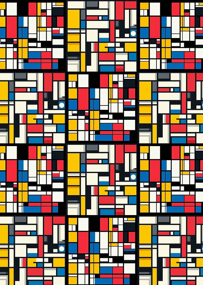 Abstract Geometric Pattern with Primary Colors