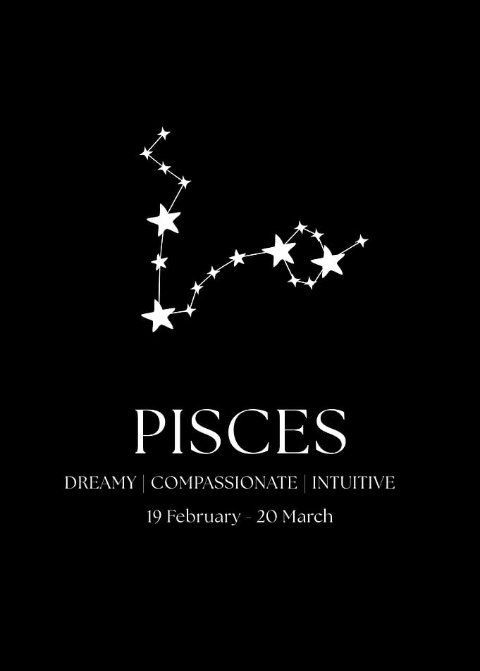 Pisces Zodiac Sign Constellation Art