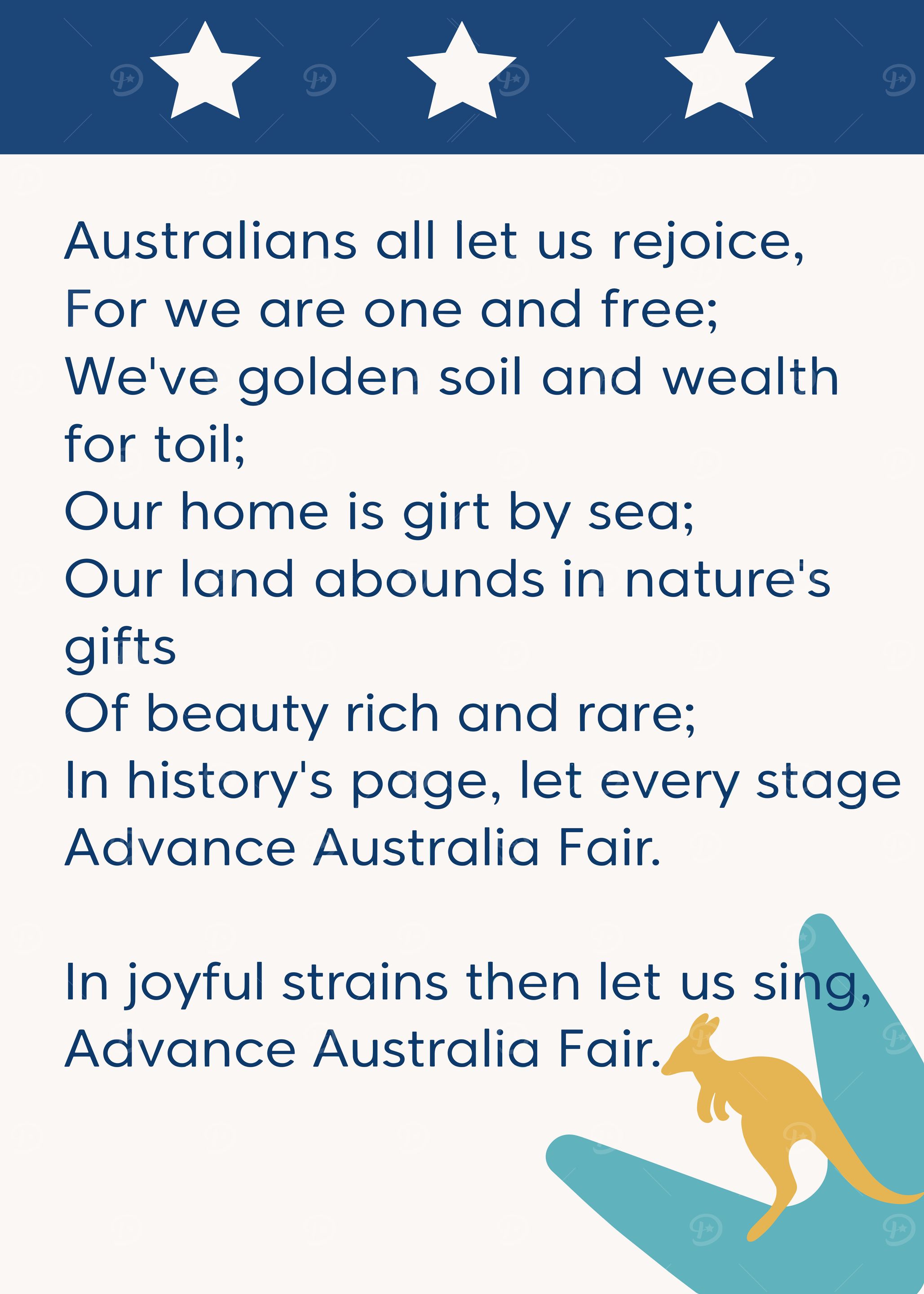 Advance Australia Fair Patriotic Poster