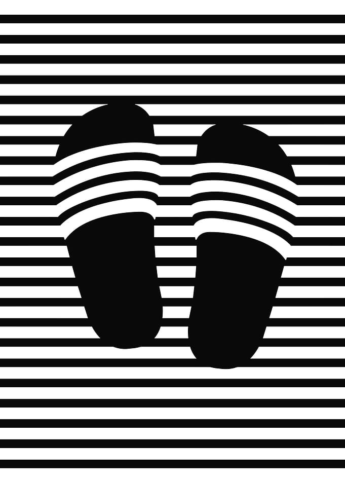 Black and White Striped Sandals