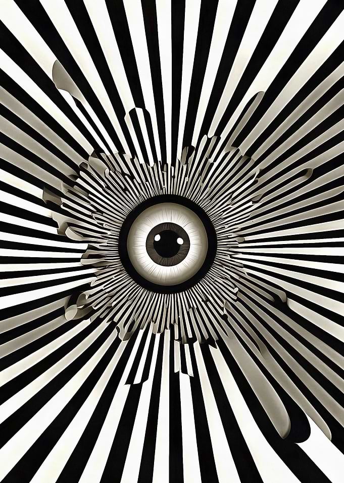 Hypnotic Eye Black and White Pattern